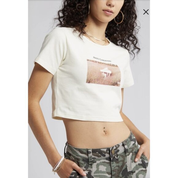 nwt CONEY ISLAND PICNIC 'Avant Gardening' Stretch Cotton Graphic Baby Tee Size L - Picture 8 of 9